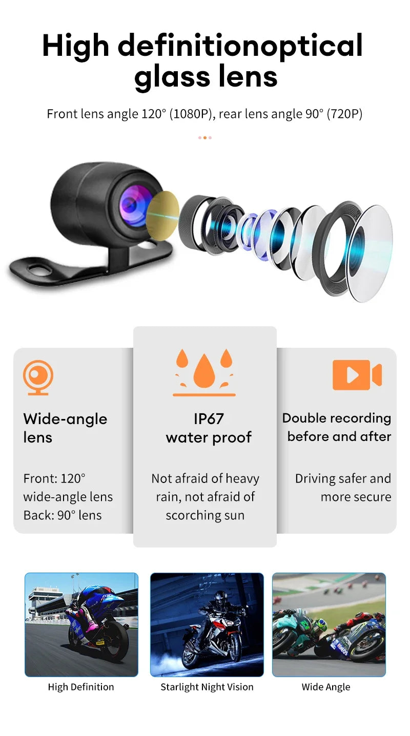 Dashcam moto Icreative écran 3 pouces 720P – photo 12