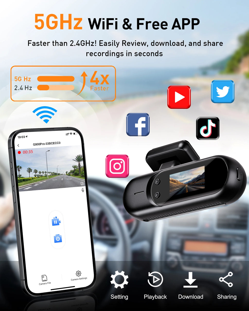 Dashcam voiture GMAIPOP 4K UHD HDR double – photo 12