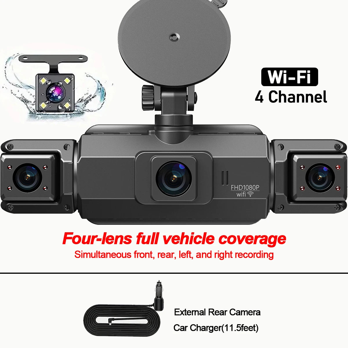 Dashcam voiture etymoofox 4 canaux WiFi rétroviseur – photo 29