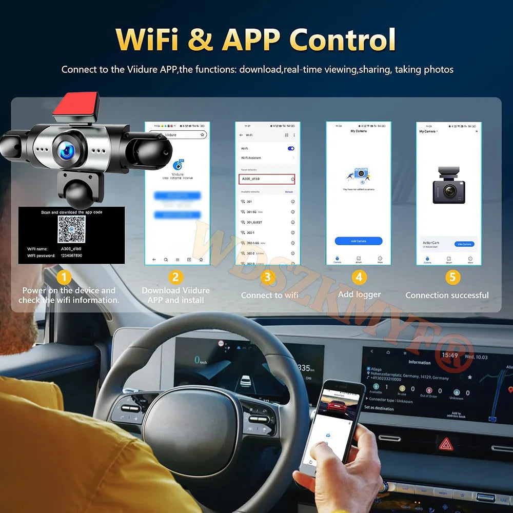 Dashcam voiture WDSZKMYF 5 canaux 1080P 360 – photo 13