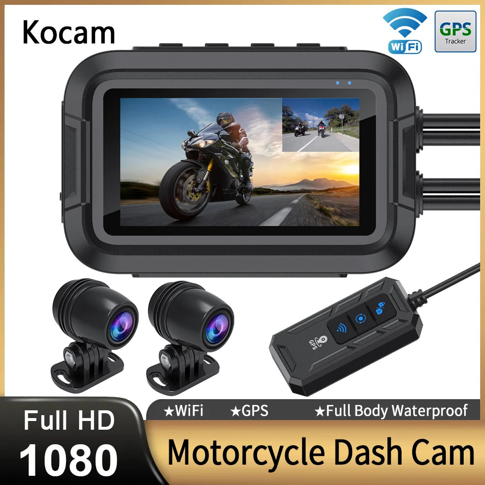 Dashcam moto Kocam 1080P GPS WiFi étanche