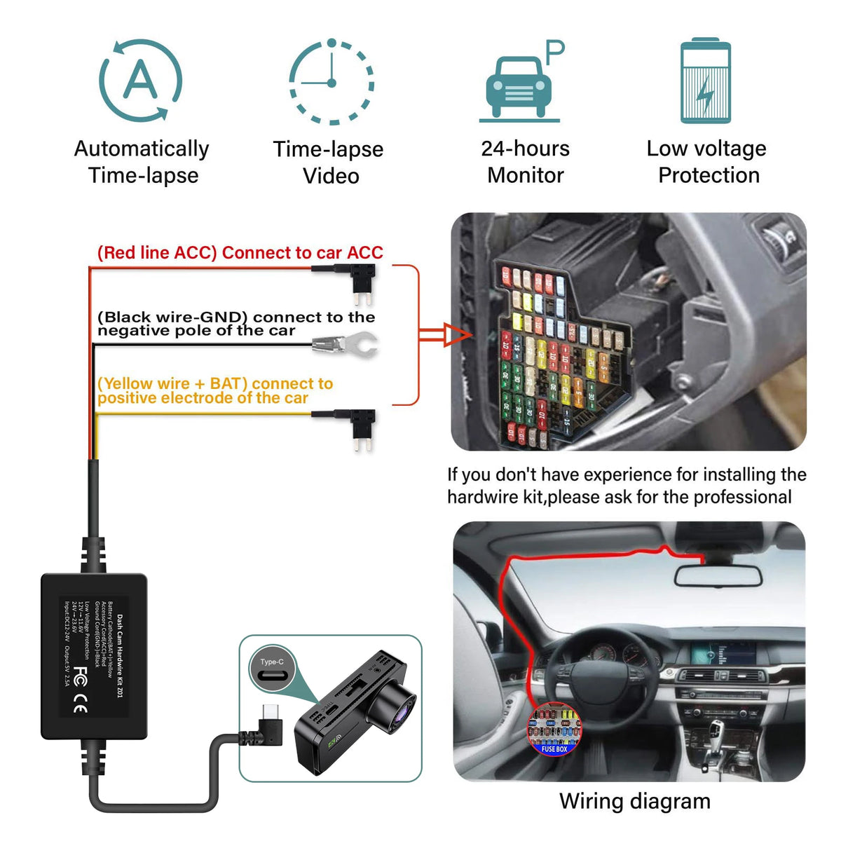 Dashcam voiture 5 canaux 360 degrés 2K – photo 21