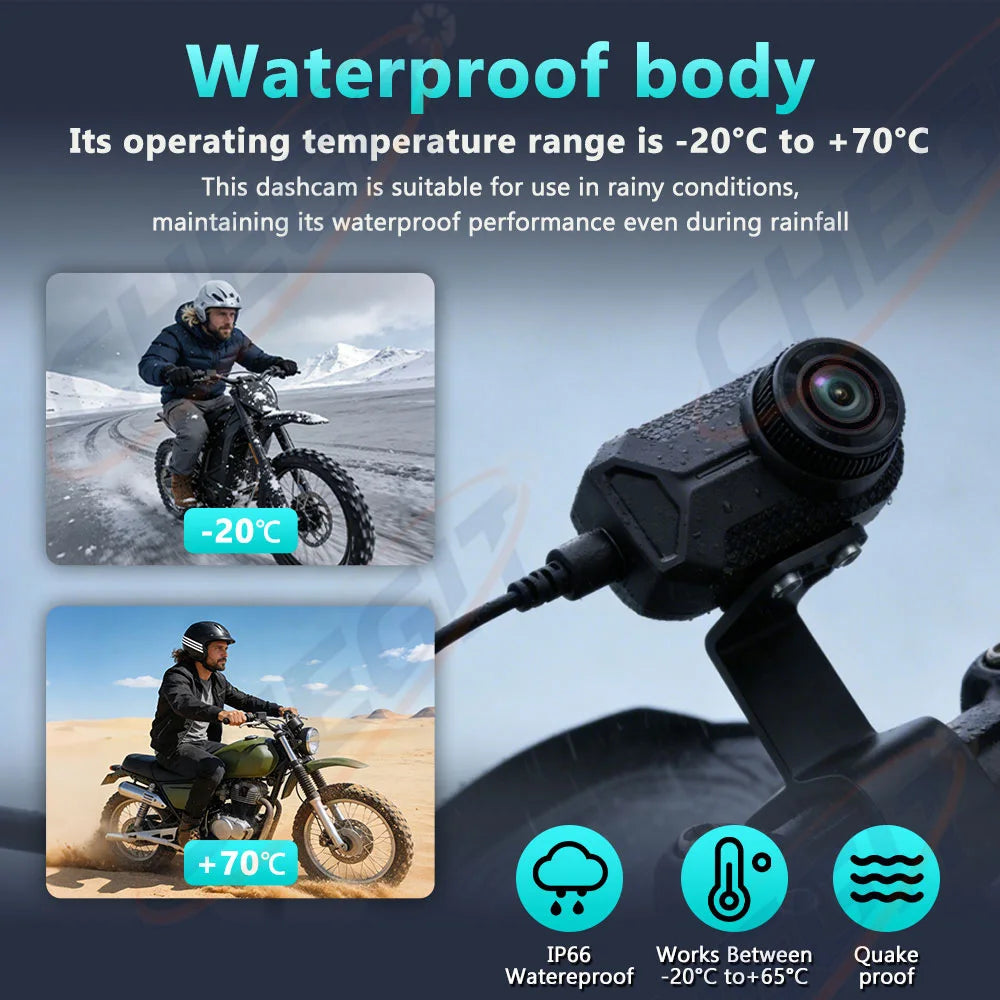 Dashcam moto 2K WiFi IP66 GPS interne – photo 13
