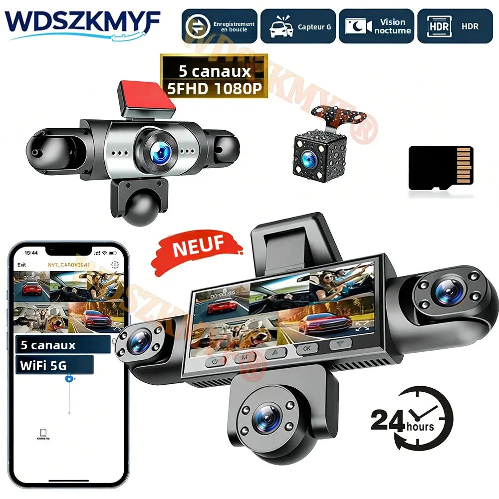 Dashcam voiture WDSZKMYF 5 canaux 1080P 360