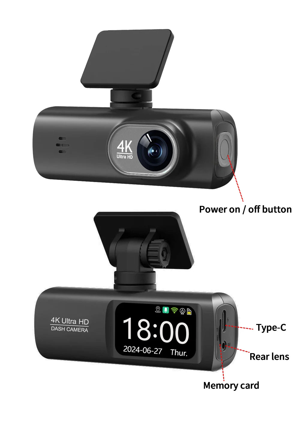Dashcam voiture Kocam 4K UHD WiFi GPS externe – photo 15