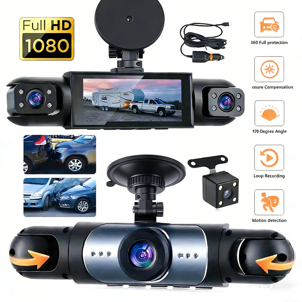 Dashcam voiture etymoofox 4 caméras écran tactile