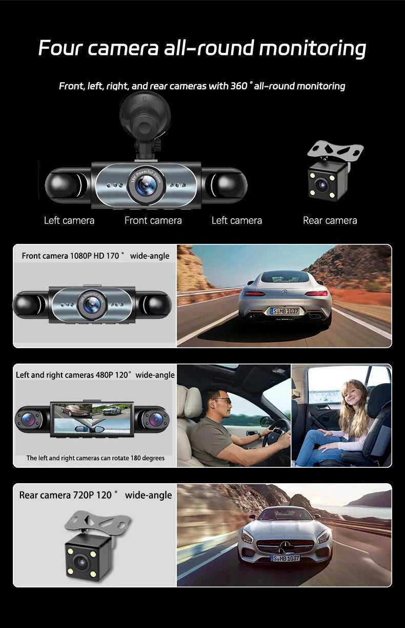 Dashcam voiture GMAIPOP 4 canaux 360 vision nocturne – aperçu