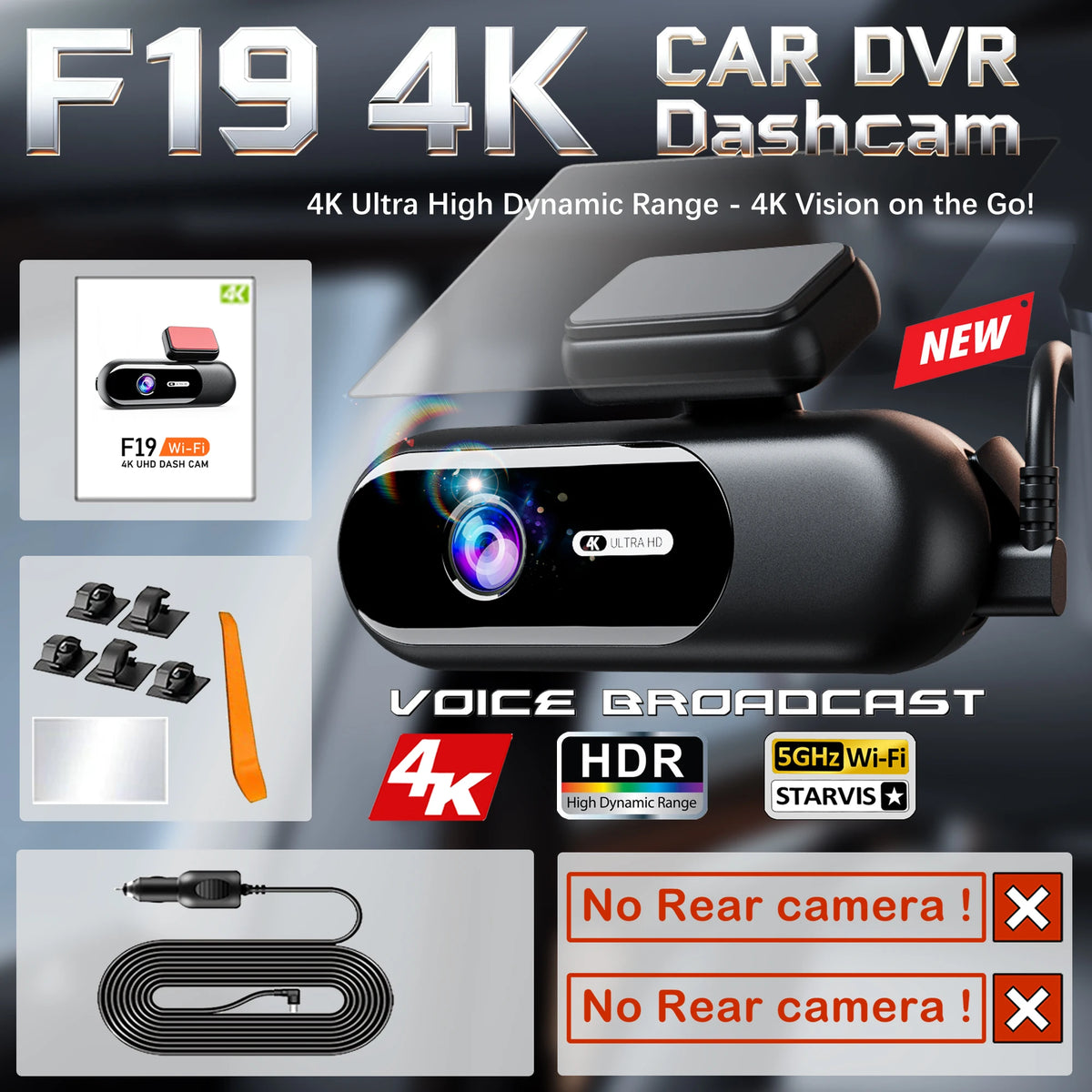 Dashcam voiture GMAIPOP 4K UHD HDR double – photo 35