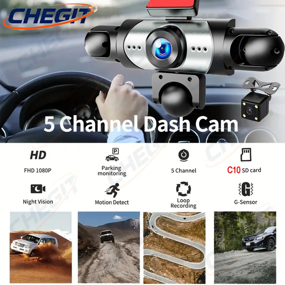 Dashcam voiture WDSZKMYF 5 canaux 1080P 360 – aperçu