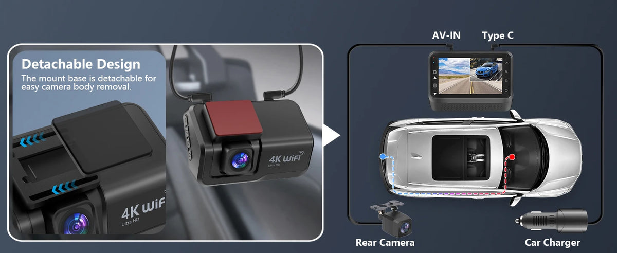 Dashcam voiture Kocam 4K UHD double objectif WiFi – photo 18