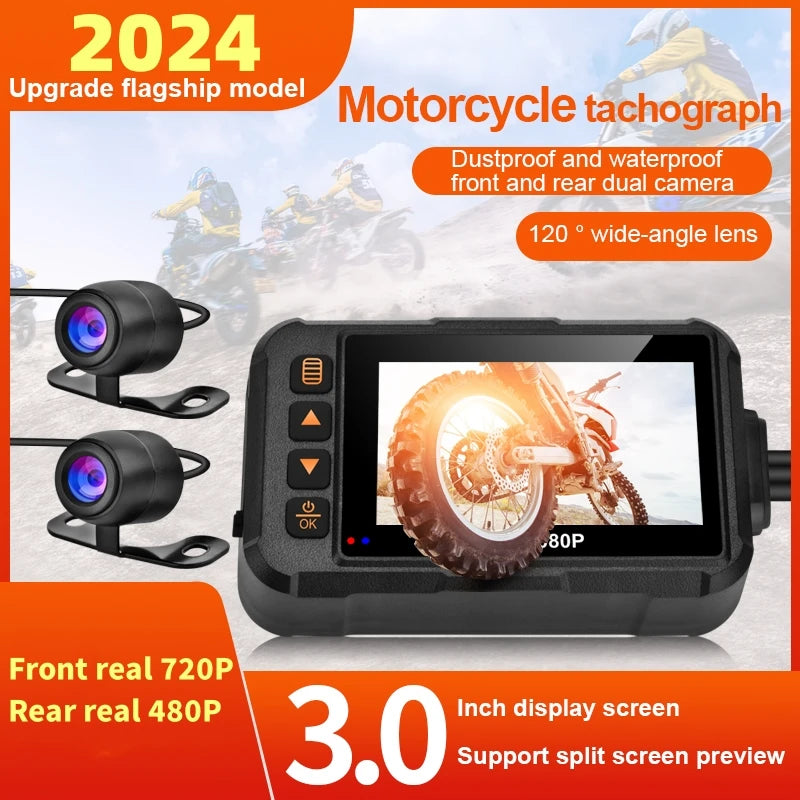 Dashcam moto Icreative écran 3 pouces 720P