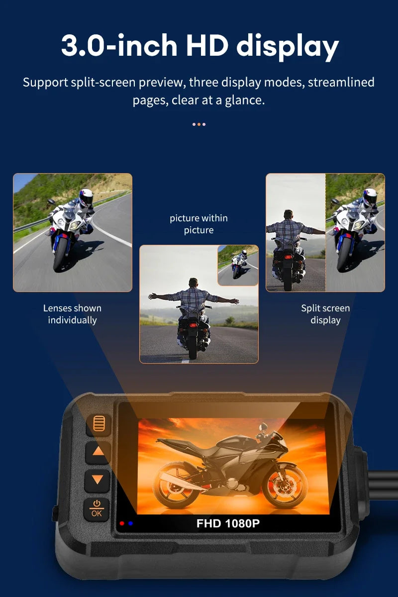 Dashcam moto Icreative écran 3 pouces 720P – photo 11