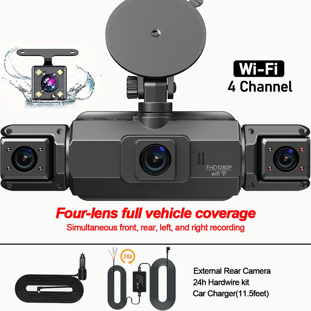 Dashcam voiture etymoofox 4 canaux WiFi rétroviseur – photo 26