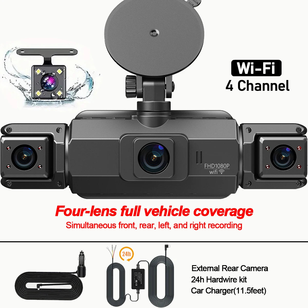 Dashcam voiture etymoofox 4 canaux WiFi rétroviseur – photo 26