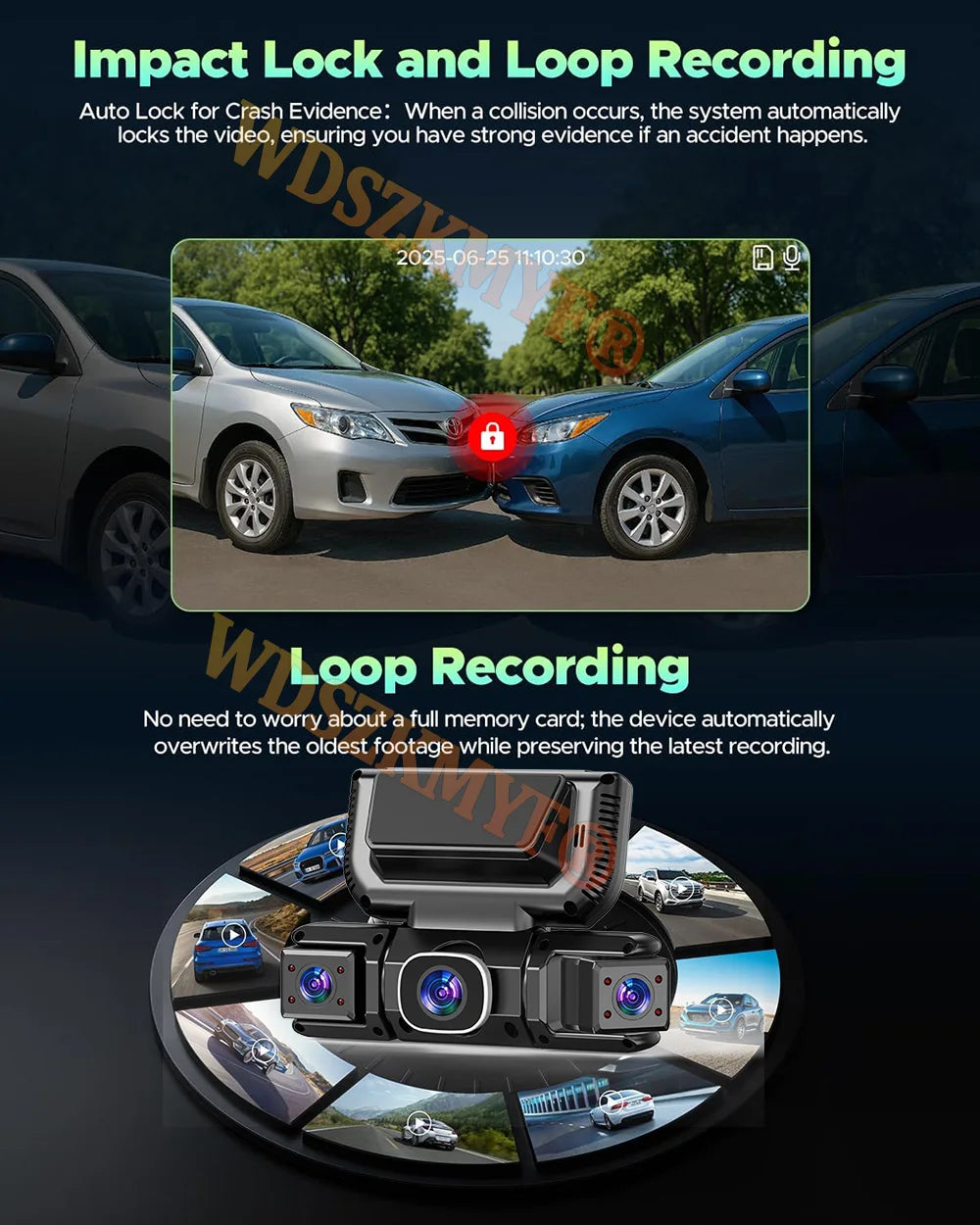 Dashcam voiture WDSZKMYF 4 caméras 360 1080P – photo 17