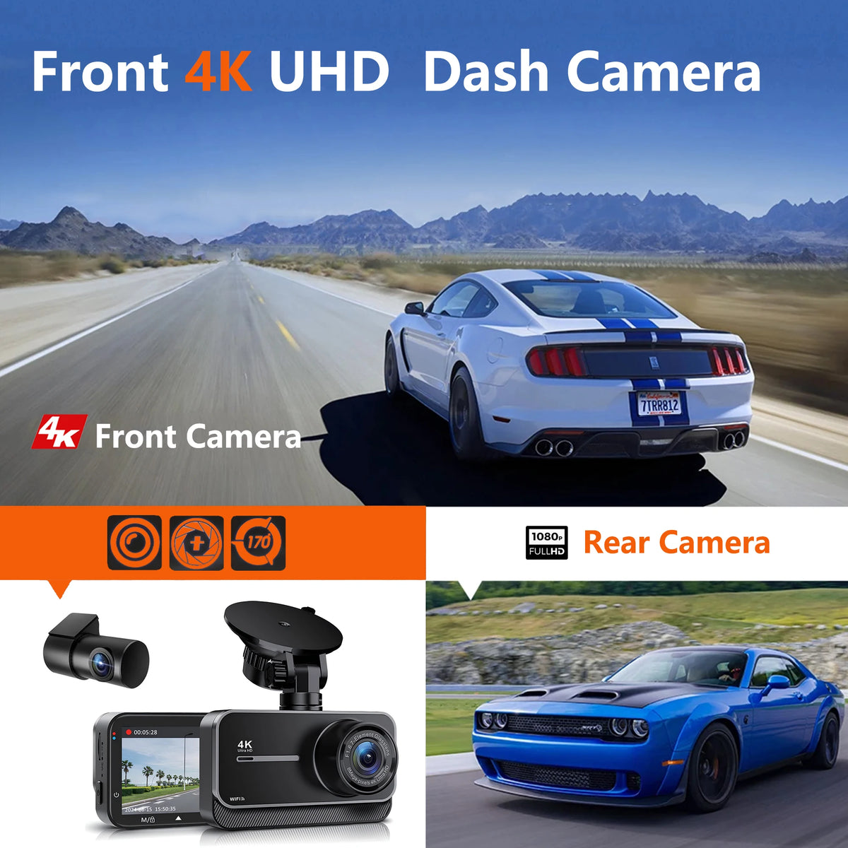 Dashcam voiture GMAIPOP 4K double rétroviseur – présentation