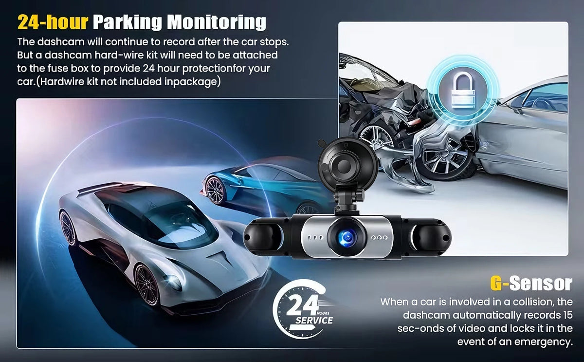 Dashcam voiture etymoofox 4 caméras écran tactile – aperçu