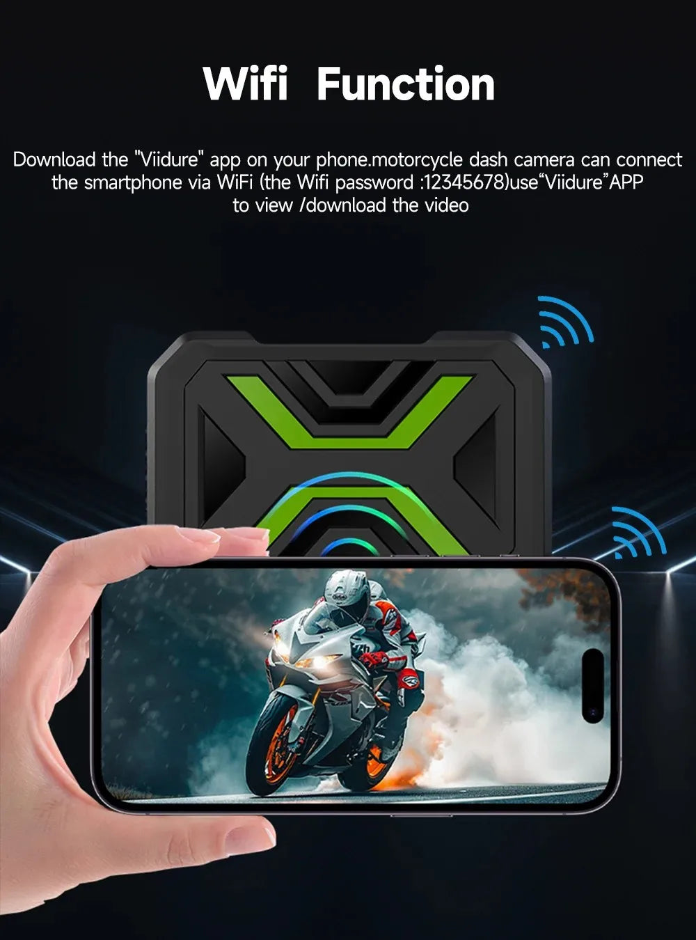 Dashcam moto JIUYIN Full HD 1080P étanche – photo 15