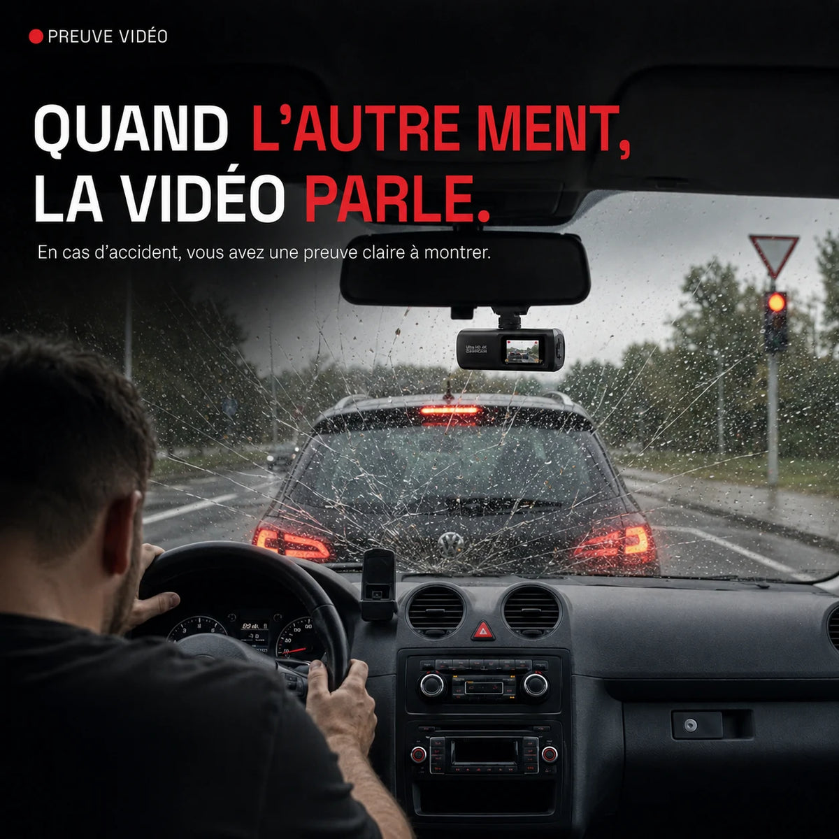 Écran montrant un enregistrement routier