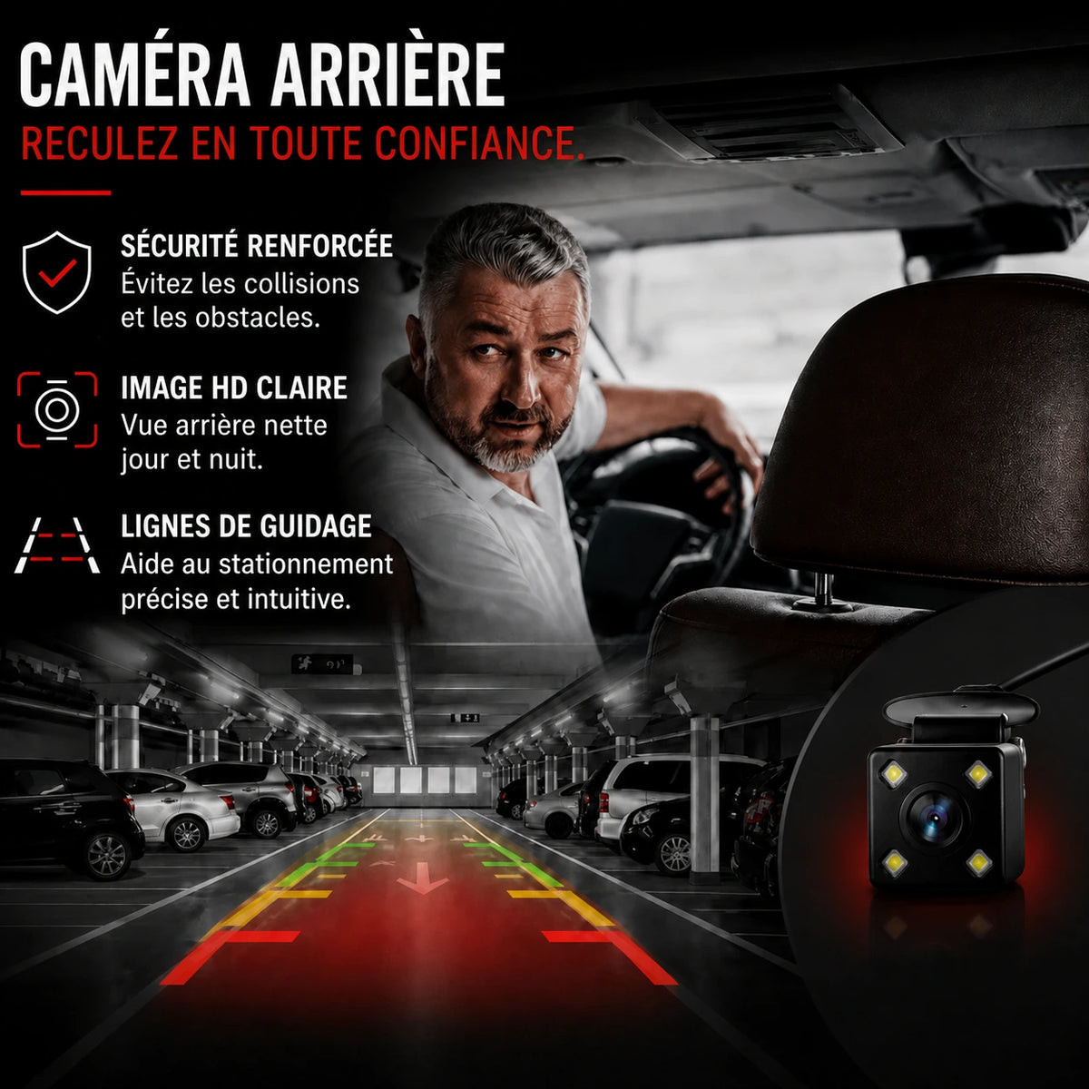 Petite caméra arrière pour dashcam voiture