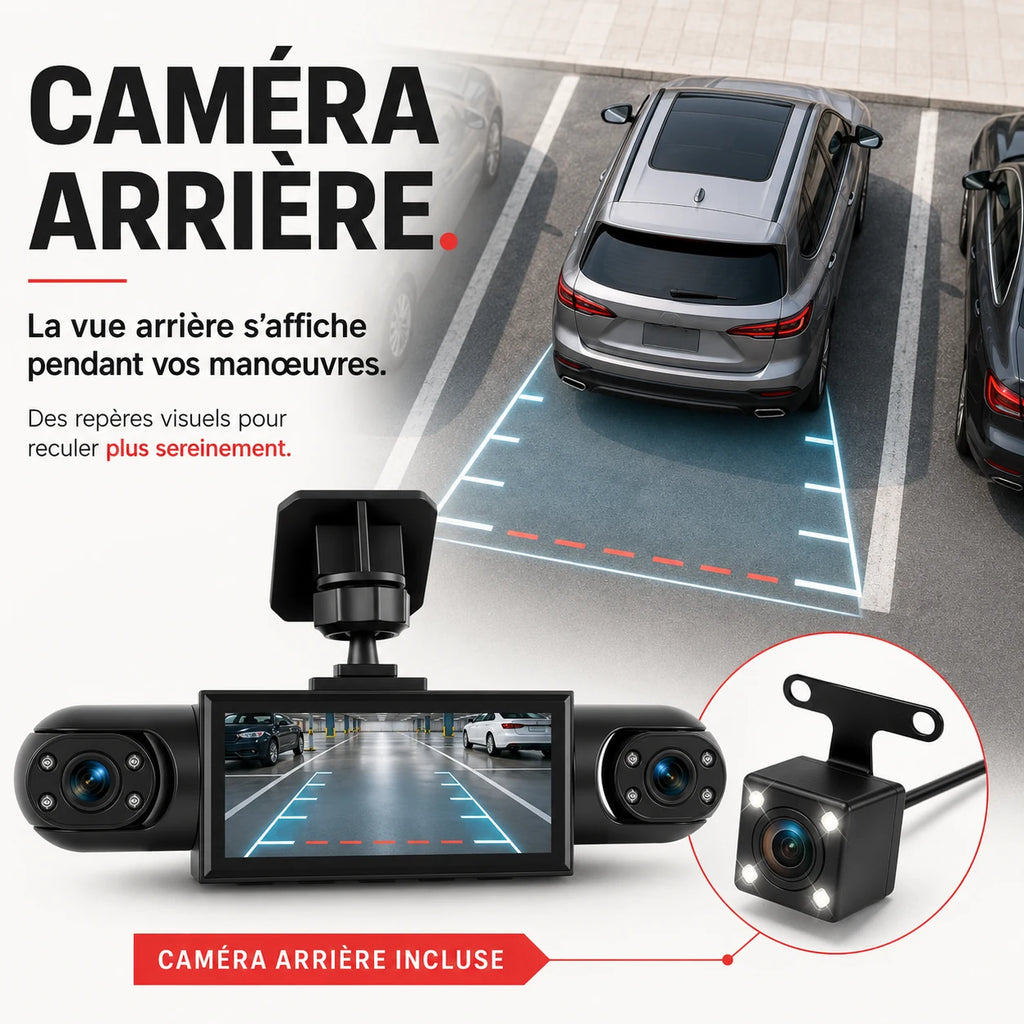 Caméra arrière compacte incluse avec la dashcam