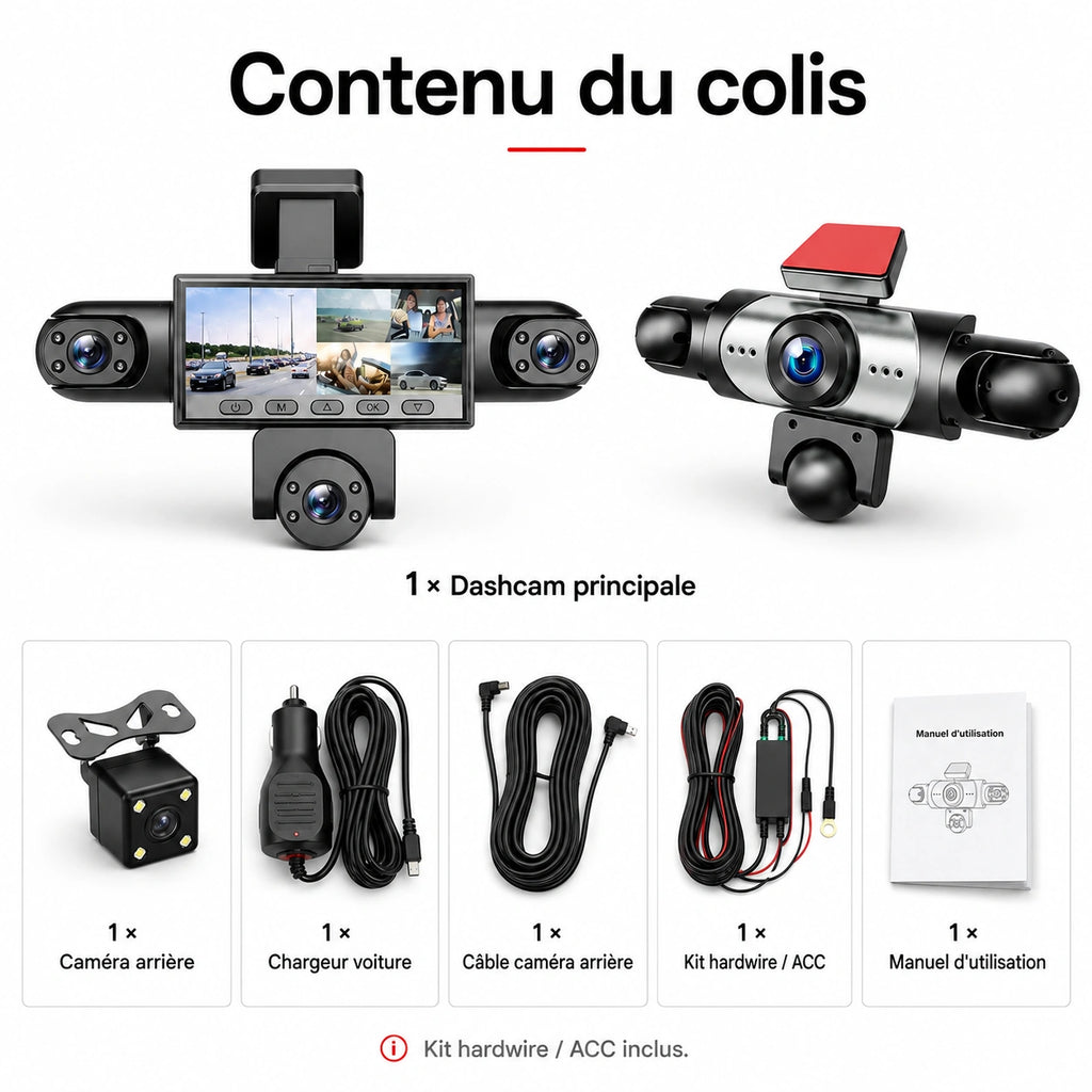 Kit Cocoon avec dashcam, accessoires et hardwire