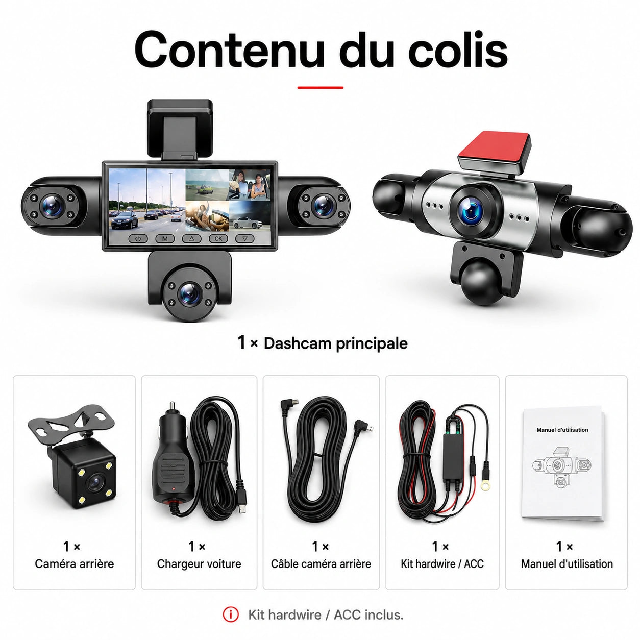 Kit Cocoon avec dashcam, accessoires et hardwire Image