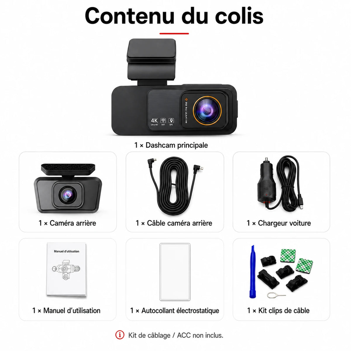 Dashcam B60P et accessoires de la configuration 2