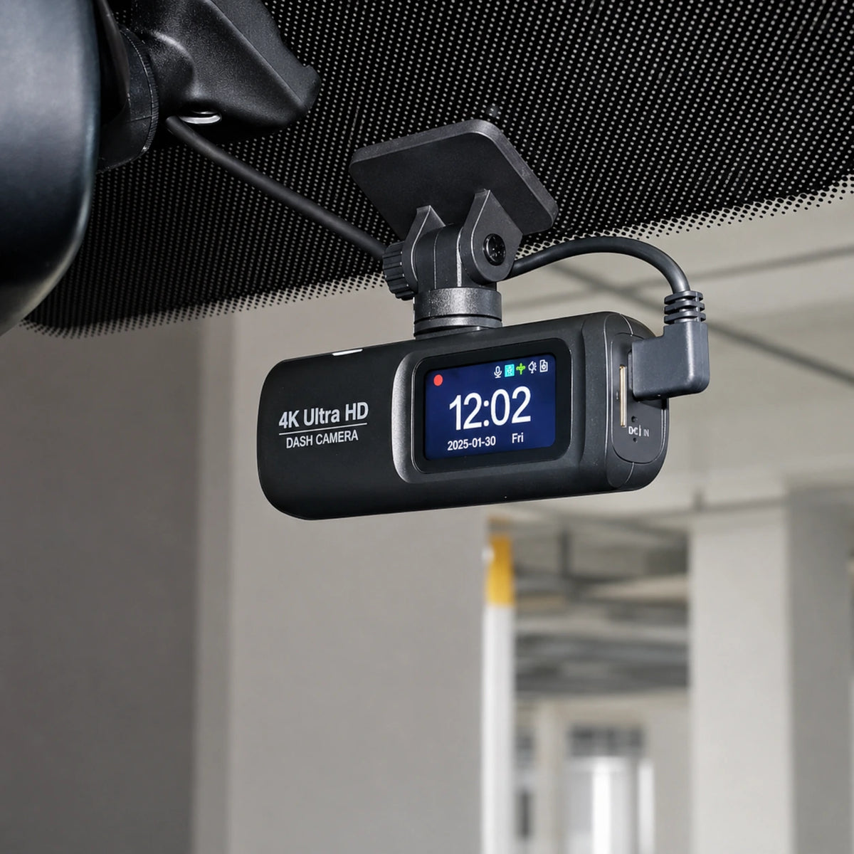 Caméra Guardian 4K fixée au pare-brise