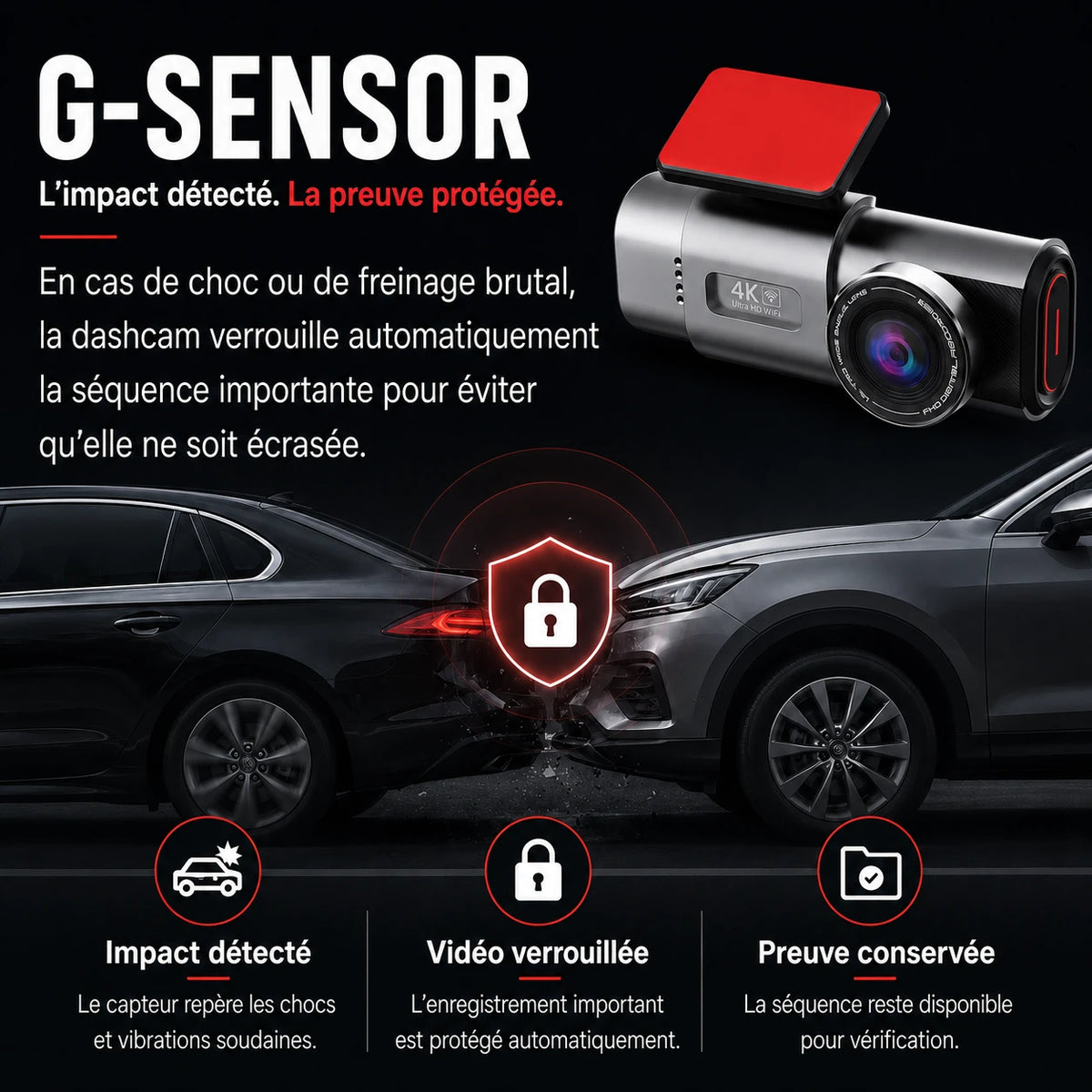 Schéma expliquant le verrouillage par G-Sensor