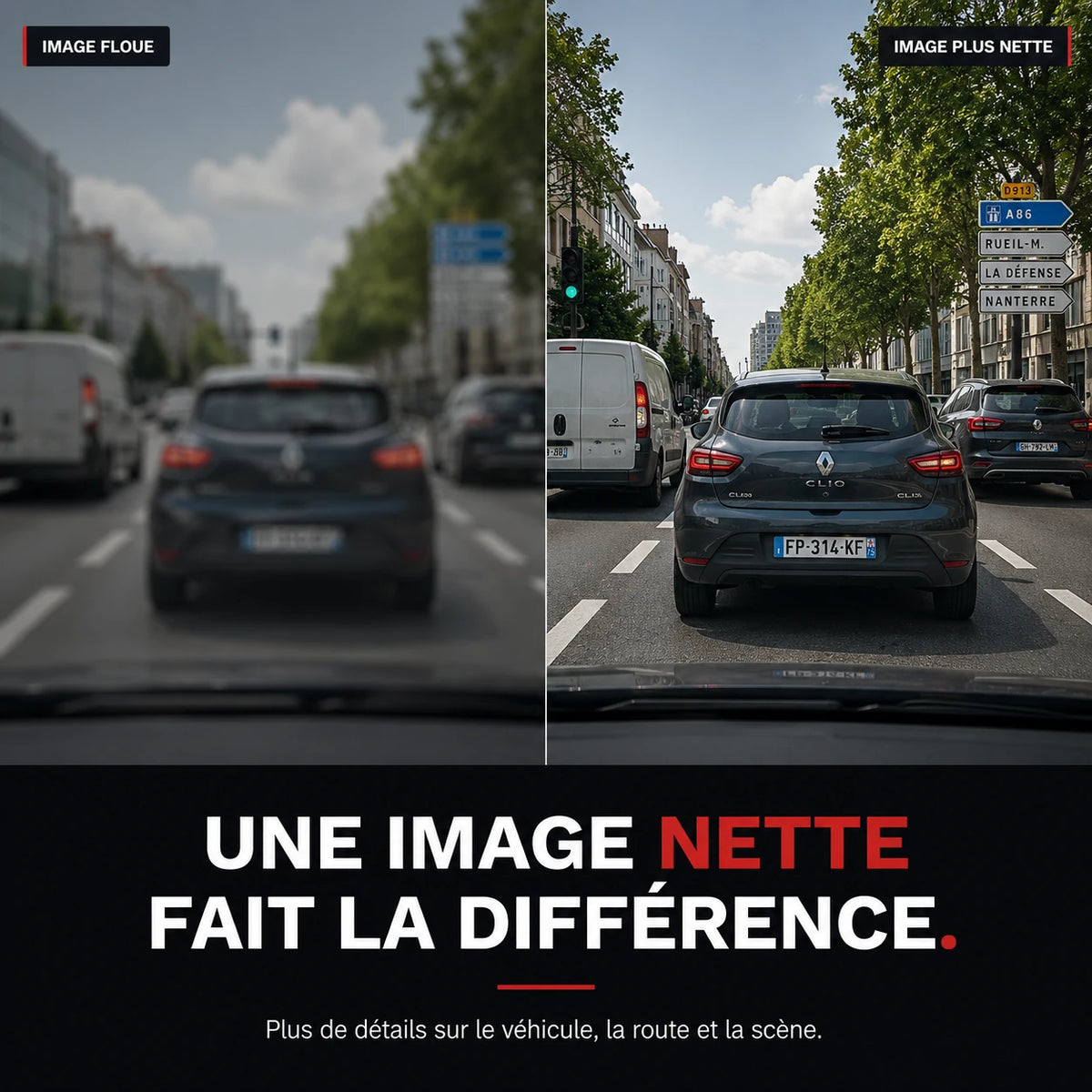 Écran montrant un exemple de qualité d’image