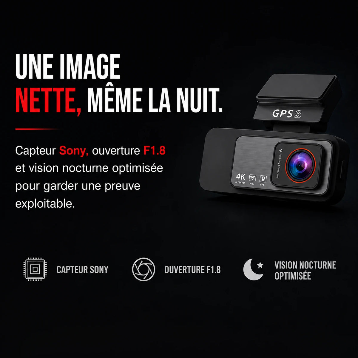Exemple d’image routière enregistrée de nuit