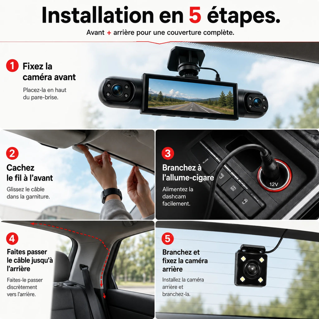 Étapes d’installation des caméras dans la voiture