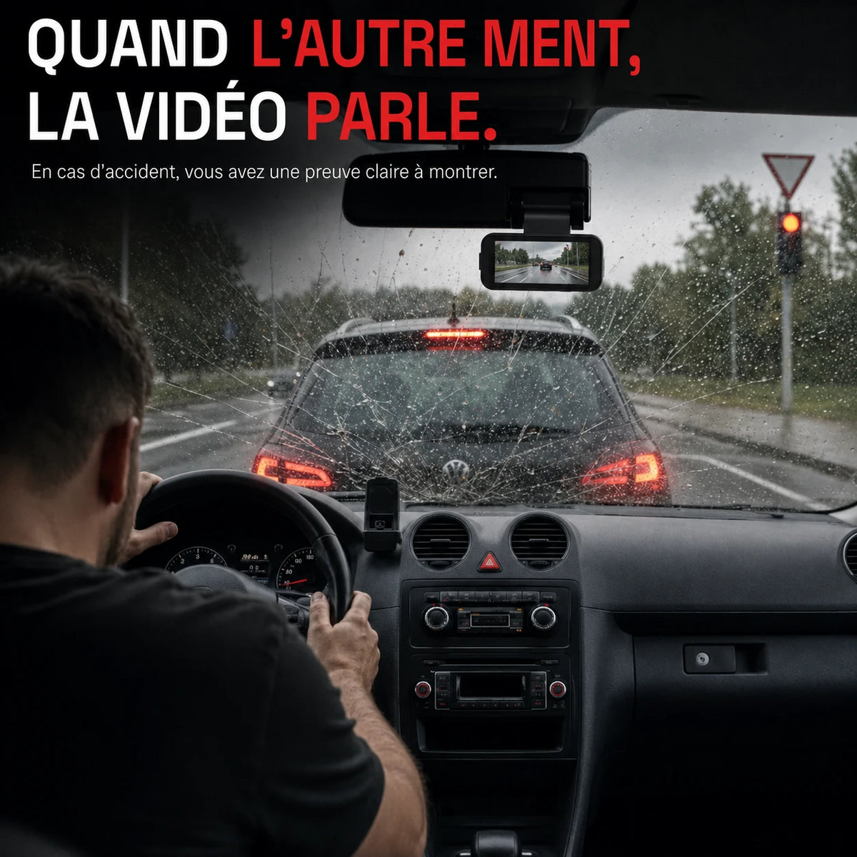 Scène routière illustrant un incident filmé