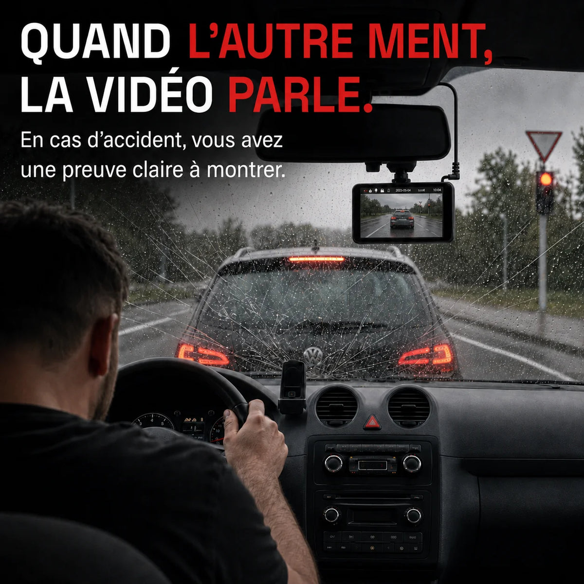 Scène routière illustrant un incident filmé