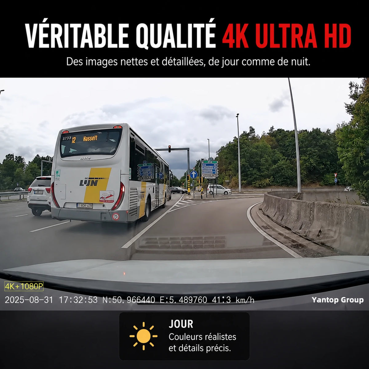 Exemple d’image routière enregistrée en 4K