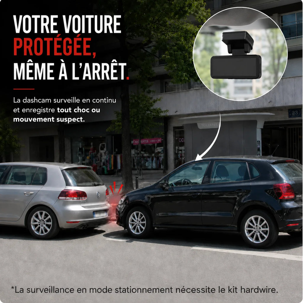 Illustration du mode parking de la dashcam