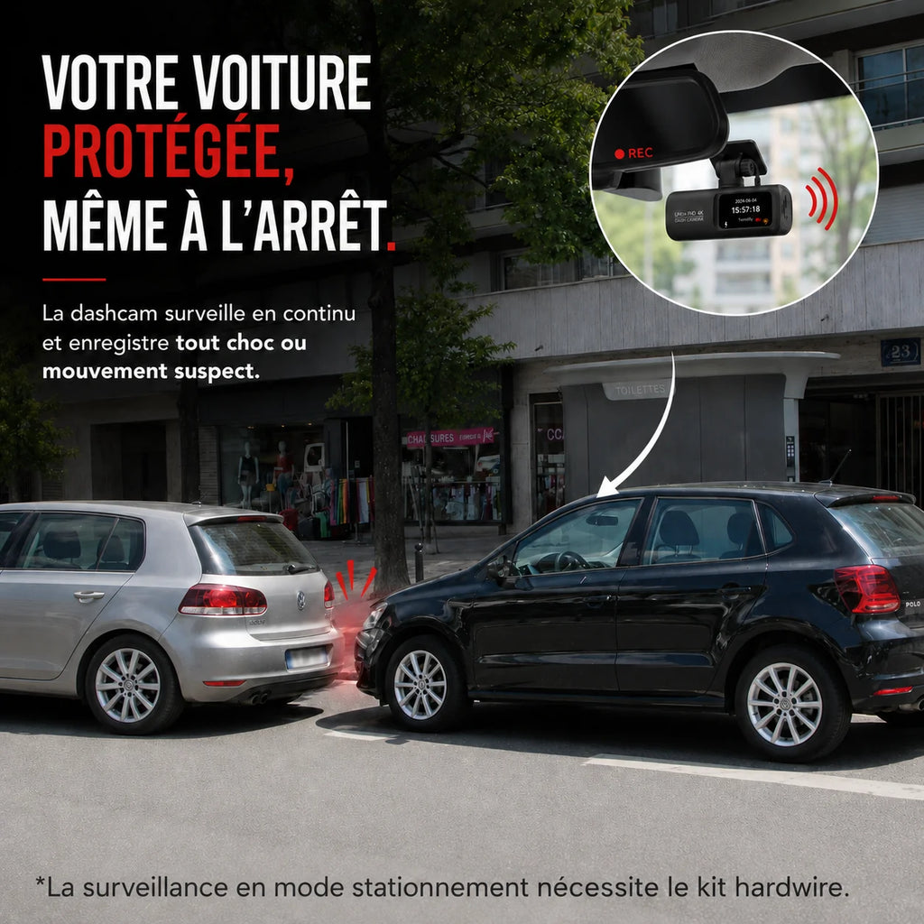 Illustration du mode parking de la dashcam